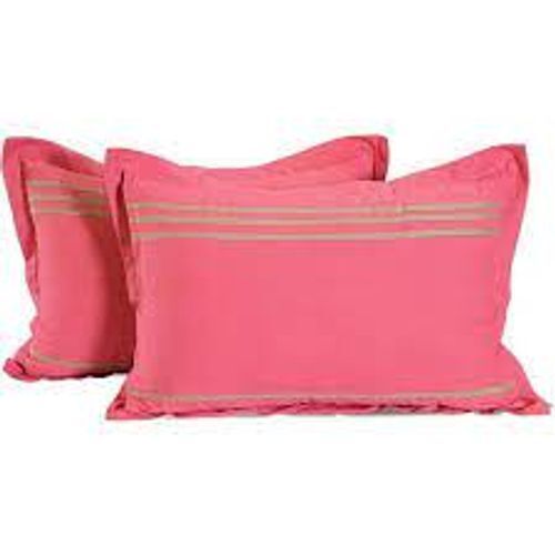 Rectangle Soft And Light Weight Wrinkle Free Plain Dyed Pattern Cotton Pink Pillow Covers