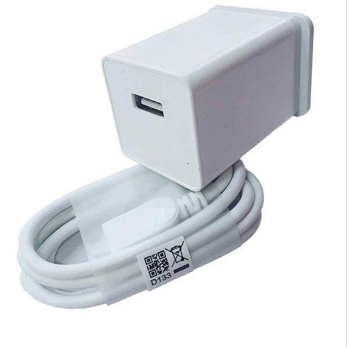 White Mobile Phone Charger With Detachable Cable