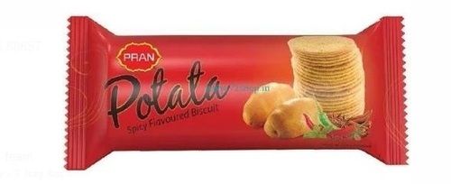 Prana Round Shaped And Crispy Potato Spicy Flavored Salted Biscuit 