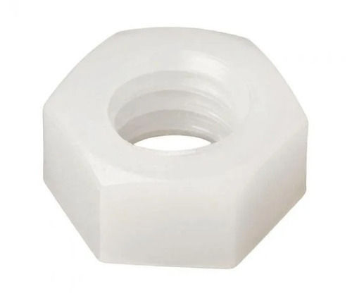 White 2 Inches Size 3 Gram Weight Powder Coated Surface Hexagonal Plastic Nuts