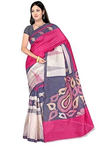 Multi Bollywood Style Lightweight Casual Wear Printed Cotton Silk Saree For Ladies