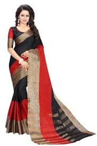 Multi Bollywood Style Lightweight Festive Wear Plain Cotton Silk Saree