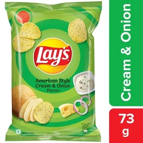 Flavoured Lays Potato Chips Fresh Baked With Spicy Taste Cream And Onion