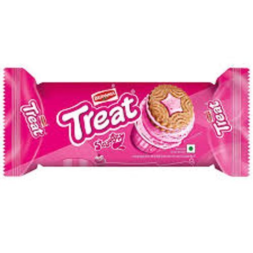 Healthier And Tastier Round Britannia Treat Strawberry Sandwich Biscuits  Fat Content (%): 1.8 Grams (G)