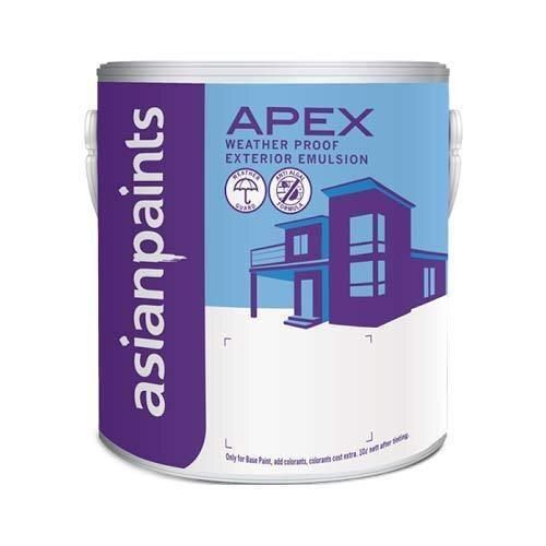 White Excellent Uv Protection Asian Paint Apex Weather Proof Exterior Emulsion, 20Ltr Pack