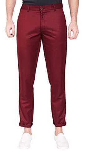 Buy Crocodile Casual Trousers Slim Fit Solid Blue for Men