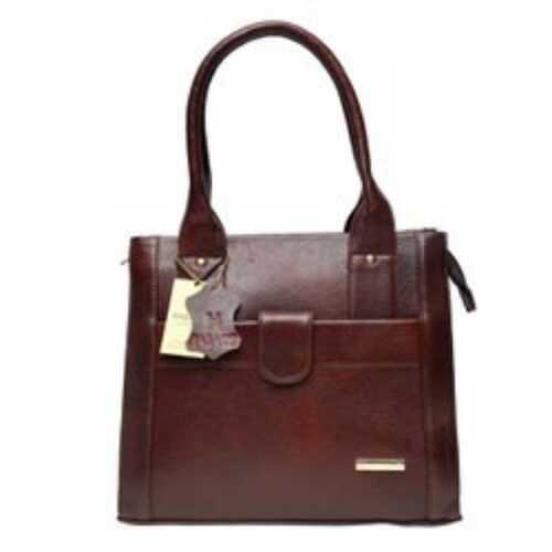 Golden Leather Ladies Brown Shoulder Bag(Adjustable Strap And Easy To Clean)