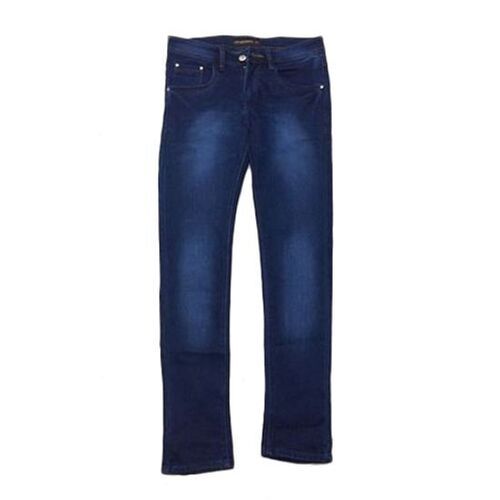 Plain Blue Color Regular Fit Casual Wear Men Shaded Jeans