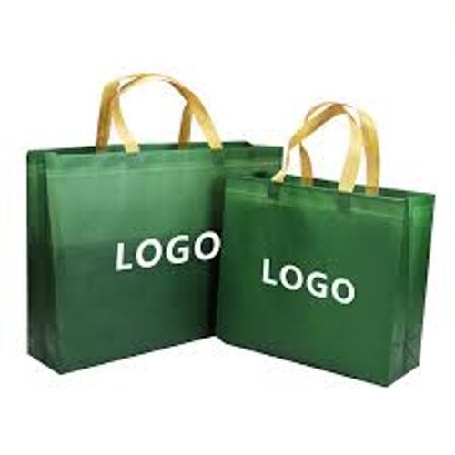 Polyester And Non Woven Material Printed Pattern With Loop Handle Green Bag Bag Size: Large