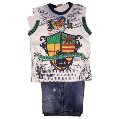 Washable Sleeveless Printed Cotton Boys Suits