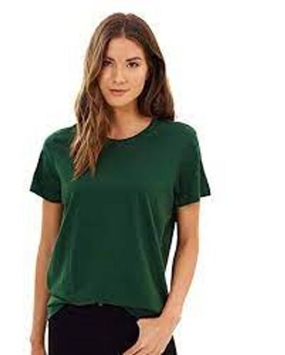 Ladies Plain Polyester Short Sleeve Round Neck Casual Wear T-Shirt Age Group: 20-30