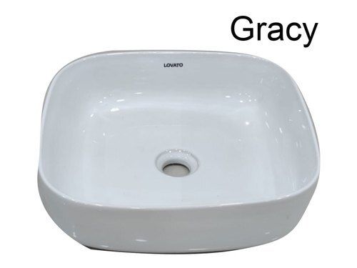 Crack Resistance Lovato Gracy Square White Ceramic Table Top Wash Basin