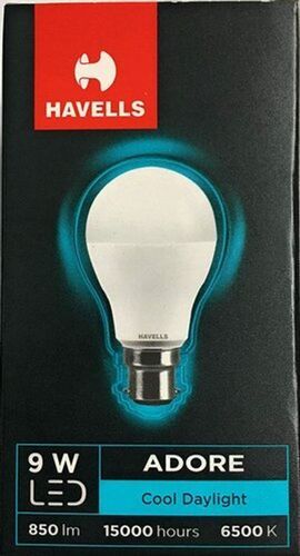 Durable Stylish Round Shaped White Ceramic Havells Led Bulb, Uses 240 V Color Temperature: 6500 Kelvin (K)