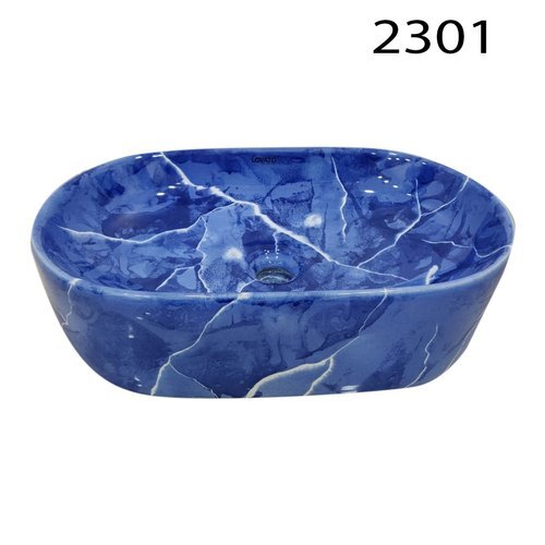 Oval Blue Ceramic Wash Basin - Color: Any Color