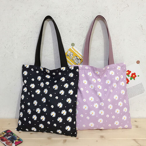 Small Daisy Canvas Female Japanese Oblique Cross All-Match One-Shoulder Tote Bag