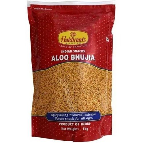 Tasty 1 Kilogram Spicy Mint Flavored Extruded Potato Snack Aloo Bhujia 