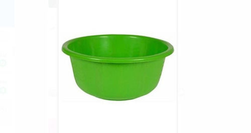 Green 35 Liter Round Rigid Plain Polypropylene Plastic Tub