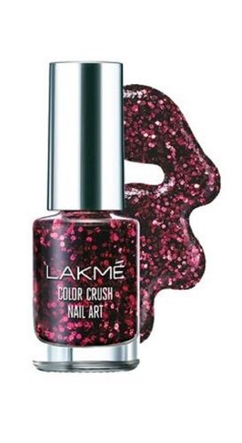 6ML 10 Gram Weight Glitter Pink Shining And Long Listing Lakme Nail Color