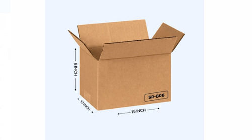 Brown 8x12x15 Inch Size 6MM Thickness Plain Paper Corrugated Boxes