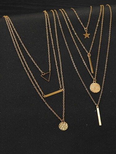 Combo of 2 Gold Plated Multi Layered Pendant Necklace