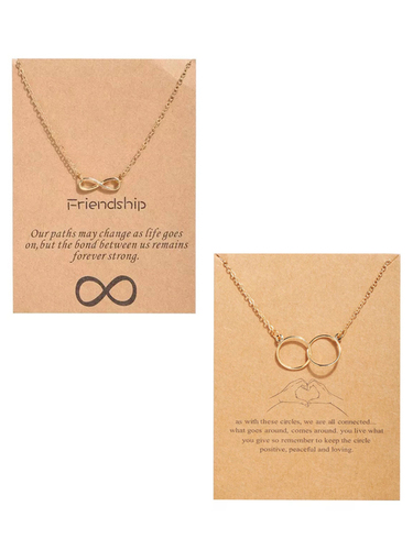 Combo Of 2 Infinite And Single Layered Double Circle Ring Pendant Size: Freesize