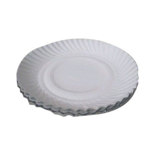 Flimsy Reformed Smooth Surface Area White Circular Disposable Paper Plate