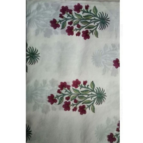 Tear-resistant Ladies Shrink And Tear Resistant Printed Floral Print Cotton White Suit Material