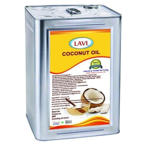 Lavi Coconut Cooking Oil, Packaging Type: Tin, Packaging Size: 15 Kg