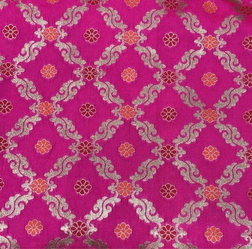 Pink Color And Printed Cotton Fabric