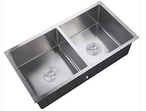 Rectangular Stainless Steel Double Sink Undermount Kitchen Installation Type: Wall Mounted