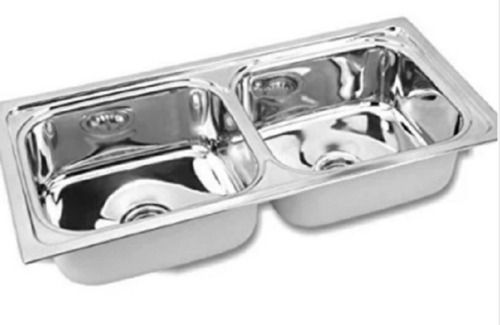 Rectangular Stainless Steel Wall Mounted Double Bowl Kitchen Sink 