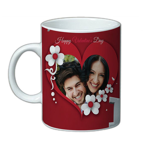 Lightweight Scratch Proof Printed Ceramic Round Photo Mugs For Coffee And Tea