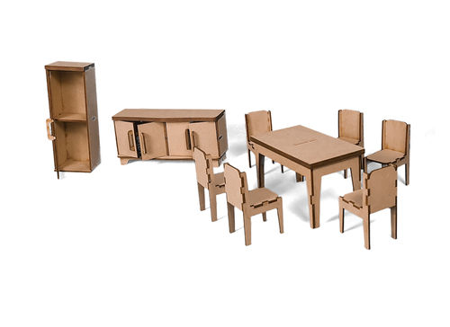 Lime Shades Miniature Furniture's Set of 09, Dinning Room Set