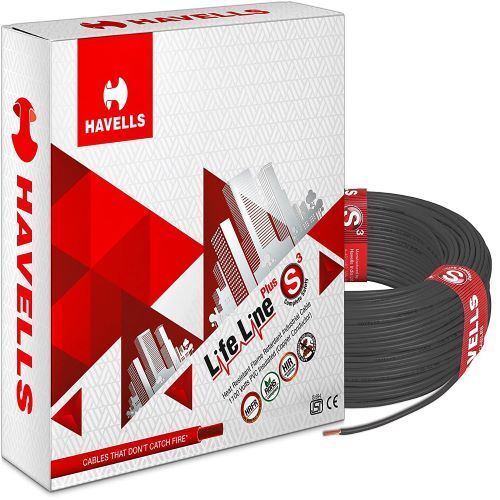 Flame Retardant With Advanced S3 Technology Havells Lifeline Black Cable 