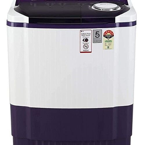 White Lg 5 Star Semi- Automatic Top Loading Washing Machine(7.5 Kilogram) Used For Clean And Dry The Garments In Two Separate Tubs