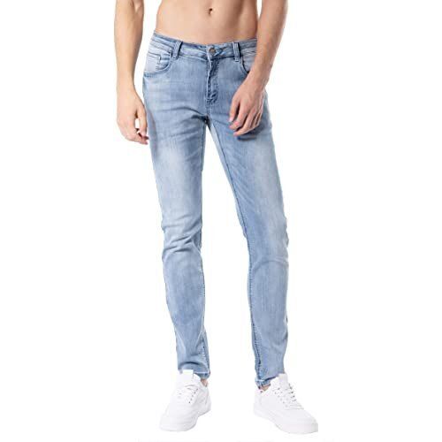 Men Skin Friendly Stretchable Comfortable Plain Casual Wear White And Blue Denim Jeans