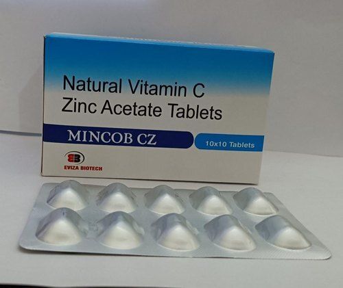 Natural Vitamin C Zinc Acetate Tablets Mincob Cz 10 X10 Tablets