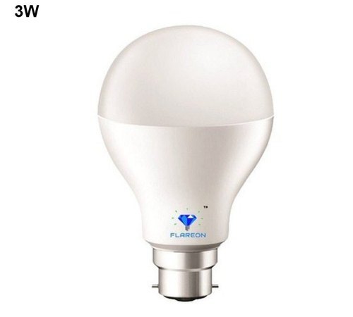 3 Watt Eco Friendly Round Ceramic LED Bulb - Ceramic Material, 220V Input, White Color, 50Hz Frequency | Corrosion Resistant, 75g Weight