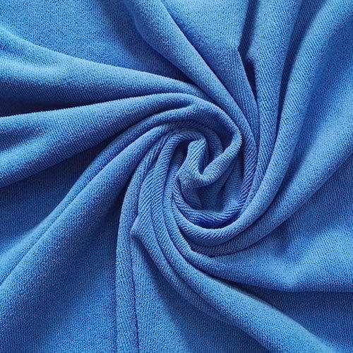 Blue 44 Inch 120 Gsm Lightweight And Washable Plain Microfiber Fabric
