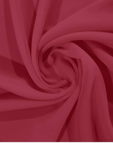 Anti Wrinkle Comfortable Lightweight Pink Plain Georgette Fabric for Garments