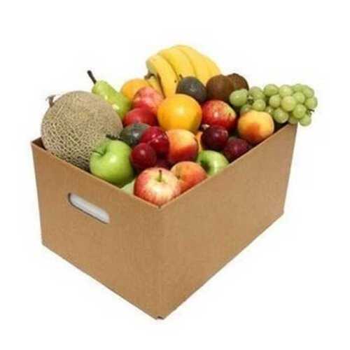 Black Brown Cardboard Fruit Box In Rectangle Shape And Plain Pattern 6-10 Kg Capacity