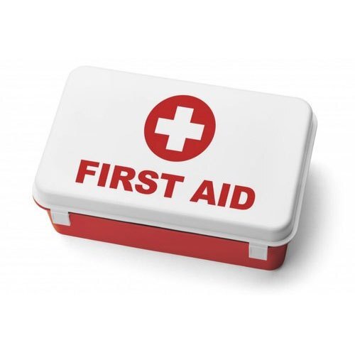 Corrosion Resistance Rectangular Mild Steel First Aid Box - Mild Steel, Customized Size, White and Red Color | Zippered Compartmental Design, Collapsible for Easy Storage
