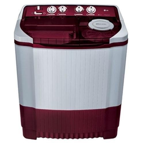 Durable Top Loading Electric Automatic Washing Machine - White and Maroon Color | Energy Efficient, Fully Automatic Operation, Electric Power Source