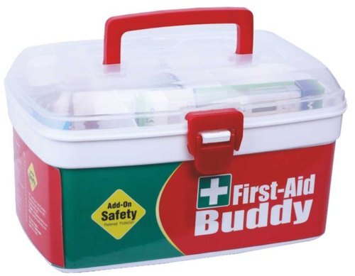 Easy To Carry Transparent Rectangular Plastic First Aid Buddy Box For Hospital  Color Code: White And Red