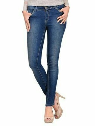 Blue Fashionable Breathable And Comfortable Soft Jeans For Ladies 