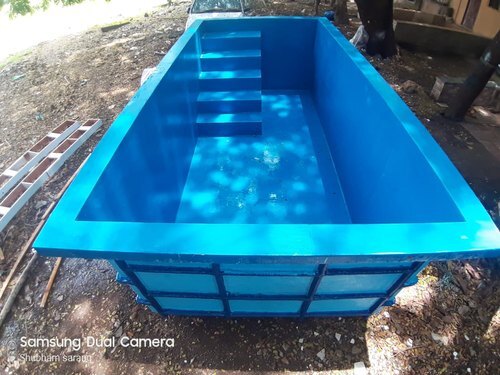 Frp Swimming Pool - PVC Material, Rectangular Shape, Blue Color | Attractive Look, Polished Finishing, Durable Design