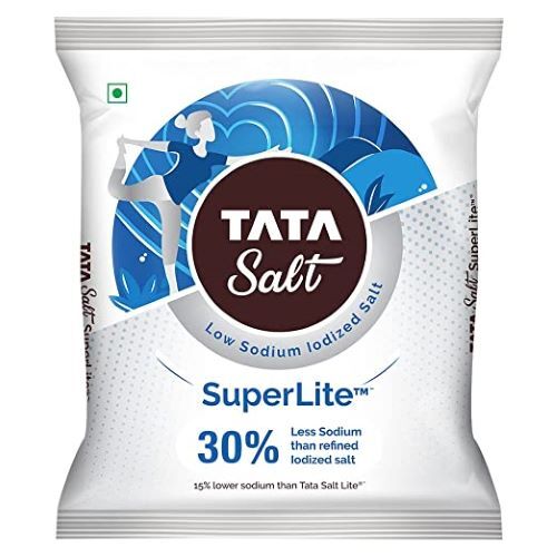 Genuine Unadulterated Naturally Iodized Sodium And Chloride White Crystalline Salt - Low-Sodium Powder Highly Refined Packaged in Plastic Cover
