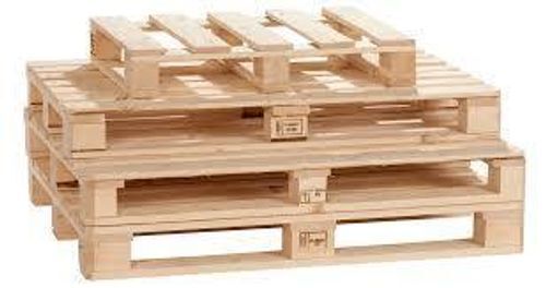 Heavy Duty Long Lasting Four Way Pine Wooden Block Pallets - Wood Material, 4x3x4 Dimensions, Brown Color | 500-800 Load Capacity, Double Faced Style