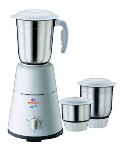 White Highly Utilized Heavy Duty Silent Bajaj 500 Watt Gx-1 Mixer Grinder With 2 Jars