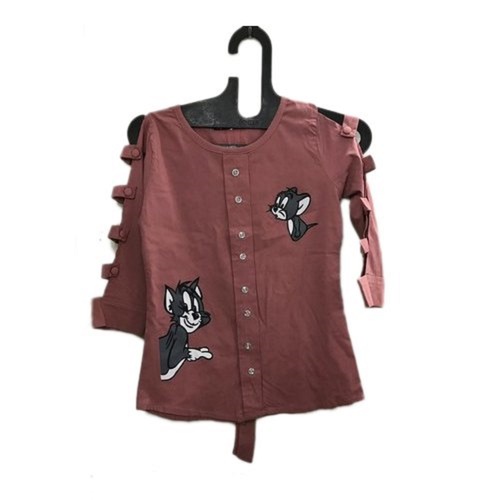 Multicolor Ladies Brown Casual Wear Fancy Top